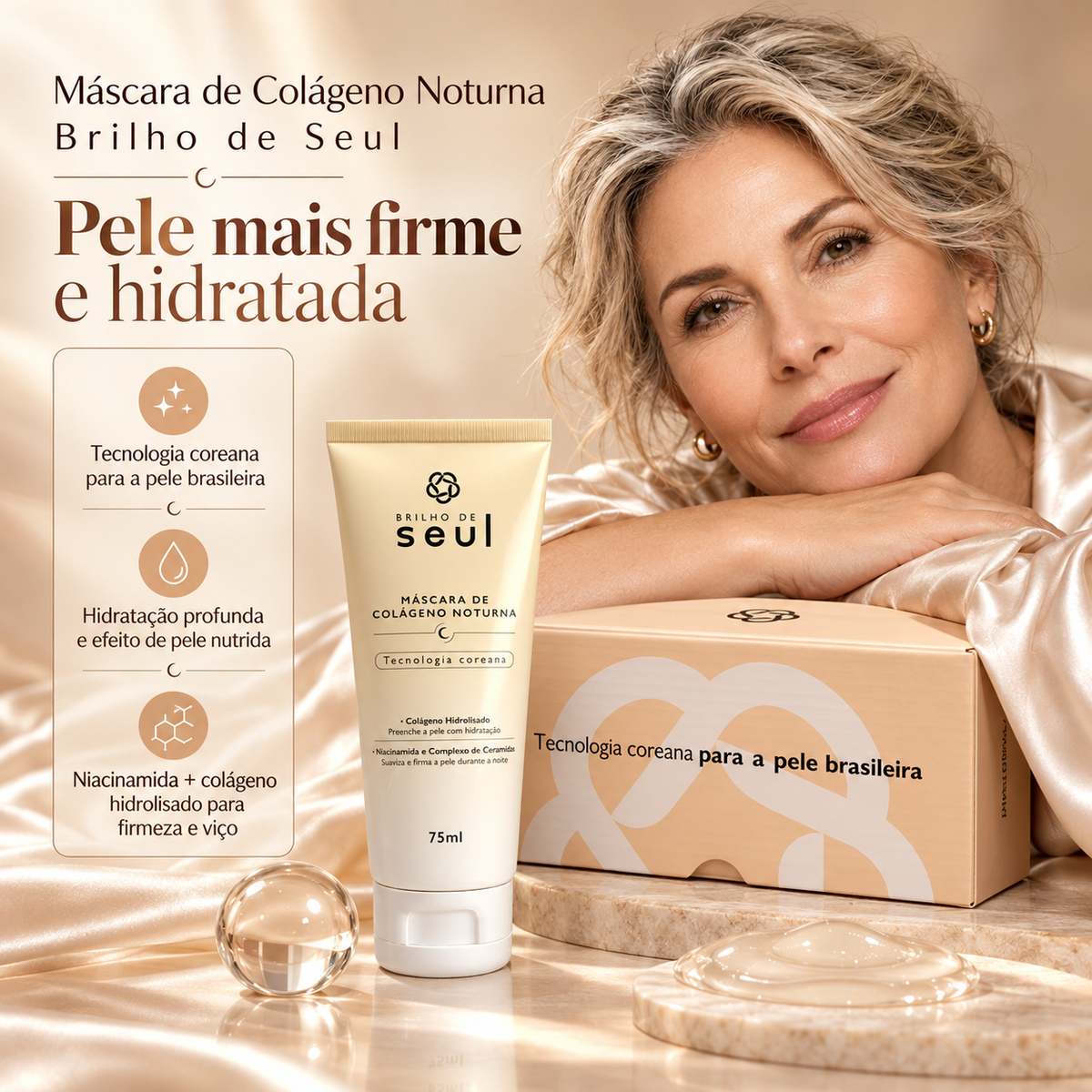 Máscara de Colágeno Noturna - Brilho de Seul